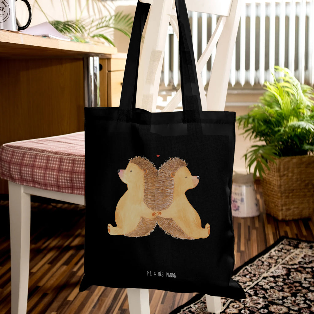 Tote bag Hedgehogs holding hands