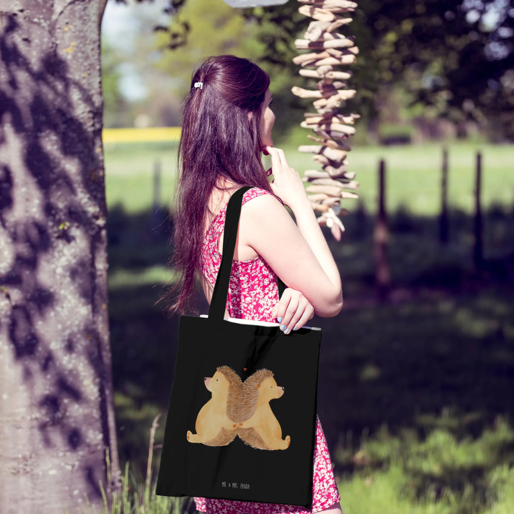 Tote bag Hedgehogs holding hands