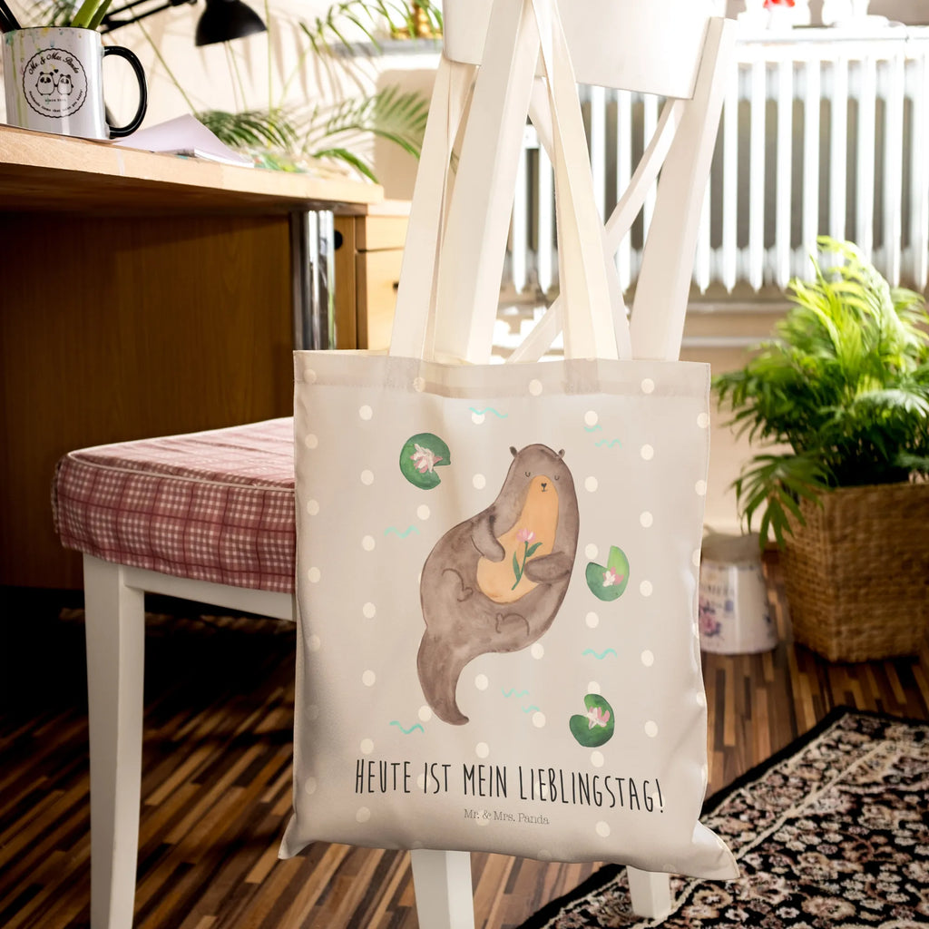 Einkaufstasche Otter mit Seerose taschen shopper, Tüte, Tragetaschen, Shopper, Freizeittasche, Einkaufsbeutel, Stofftragetasche, Alltagstasche, Beutel Tasche, Stofftasche, Schultertasche, Beutel, Stoffbeutel, markttasche, Stofftaschen, Stoffeinkaufstaschen, Strandtasche, stoffshopper, Einkaufstasche, cityshopper, shopping bag, Umhängetasche, Einkaufstaschen, Otter, Fischotter, Seeotter, Otter Seeotter See Otter