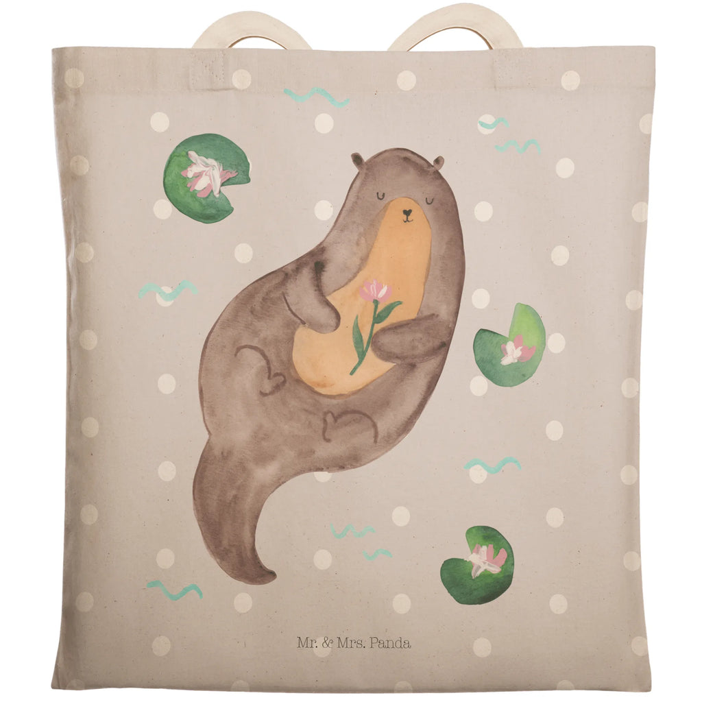 Einkaufstasche Otter mit Seerose taschen shopper, Tüte, Tragetaschen, Shopper, Freizeittasche, Einkaufsbeutel, Stofftragetasche, Alltagstasche, Beutel Tasche, Stofftasche, Schultertasche, Beutel, Stoffbeutel, markttasche, Stofftaschen, Stoffeinkaufstaschen, Strandtasche, stoffshopper, Einkaufstasche, cityshopper, shopping bag, Umhängetasche, Einkaufstaschen, Otter, Fischotter, Seeotter, Otter Seeotter See Otter