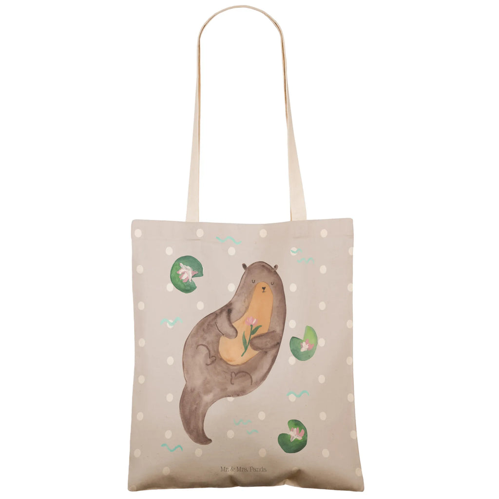 Einkaufstasche Otter mit Seerose taschen shopper, Tüte, Tragetaschen, Shopper, Freizeittasche, Einkaufsbeutel, Stofftragetasche, Alltagstasche, Beutel Tasche, Stofftasche, Schultertasche, Beutel, Stoffbeutel, markttasche, Stofftaschen, Stoffeinkaufstaschen, Strandtasche, stoffshopper, Einkaufstasche, cityshopper, shopping bag, Umhängetasche, Einkaufstaschen, Otter, Fischotter, Seeotter, Otter Seeotter See Otter