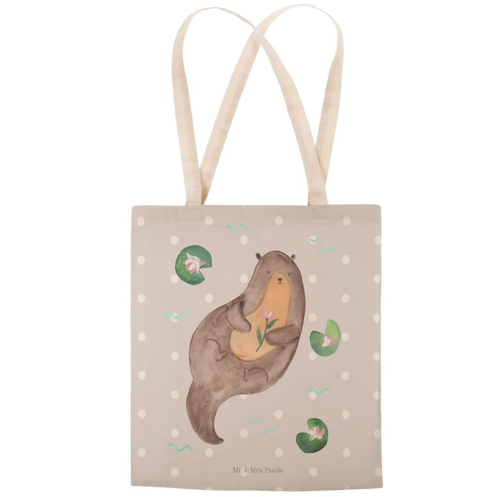 Einkaufstasche Otter mit Seerose taschen shopper, Tüte, Tragetaschen, Shopper, Freizeittasche, Einkaufsbeutel, Stofftragetasche, Alltagstasche, Beutel Tasche, Stofftasche, Schultertasche, Beutel, Stoffbeutel, markttasche, Stofftaschen, Stoffeinkaufstaschen, Strandtasche, stoffshopper, Einkaufstasche, cityshopper, shopping bag, Umhängetasche, Einkaufstaschen, Otter, Fischotter, Seeotter, Otter Seeotter See Otter