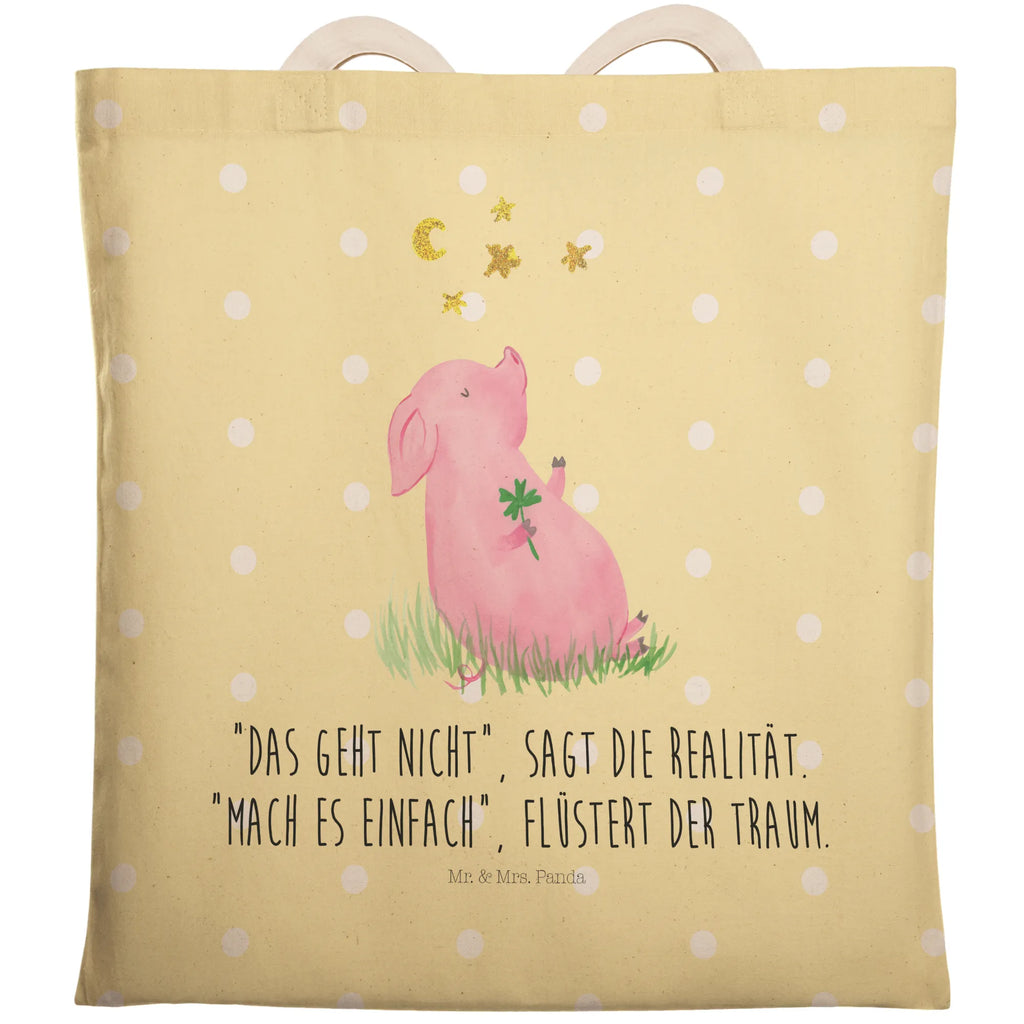 Shopping bag Pig Luck Carrier bag, shopper, cotton bag, cloth bag, shoulder bag, pouch, bag, small animals, cute, funny, cute animal motives, hand drawn, small world, funny sayings, good mood, happy, gifts, gift ideas, special gifts, animal lover, card, asterisks, stars, Lucky bastard. Luck, pig, lucky charm, dreams, goals, motivation, piglet