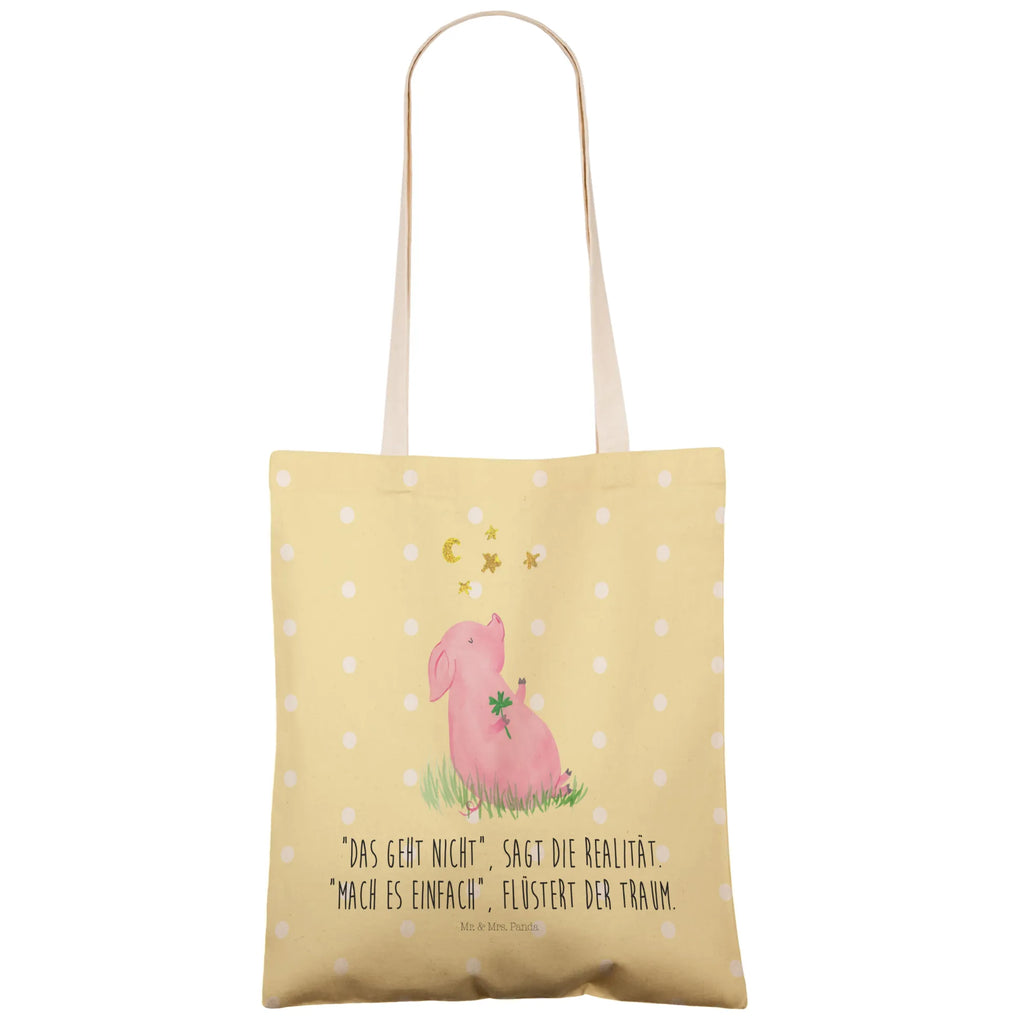 Shopping bag Pig Luck Carrier bag, shopper, cotton bag, cloth bag, shoulder bag, pouch, bag, small animals, cute, funny, cute animal motives, hand drawn, small world, funny sayings, good mood, happy, gifts, gift ideas, special gifts, animal lover, card, asterisks, stars, Lucky bastard. Luck, pig, lucky charm, dreams, goals, motivation, piglet