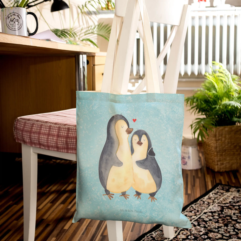 Einkaufstasche Pinguin umarmen Tüte, markttasche, Stoffbeutel, Einkaufstasche, Schultertasche, Umhängetasche, Einkaufstaschen, Freizeittasche, cityshopper, Einkaufsbeutel, Strandtasche, Stofftragetasche, Beutel Tasche, Tragetaschen, Stoffeinkaufstaschen, Shopper, stoffshopper, Stofftaschen, Alltagstasche, Stofftasche, Beutel, taschen shopper, shopping bag, Pinguin, Hochzeitsgeschenk, Liebesgeschenk, Liebe, Hochzeit, Liebespaar, Liebesbeweis, Verlobung, Hochzeitstag, Jahrestag