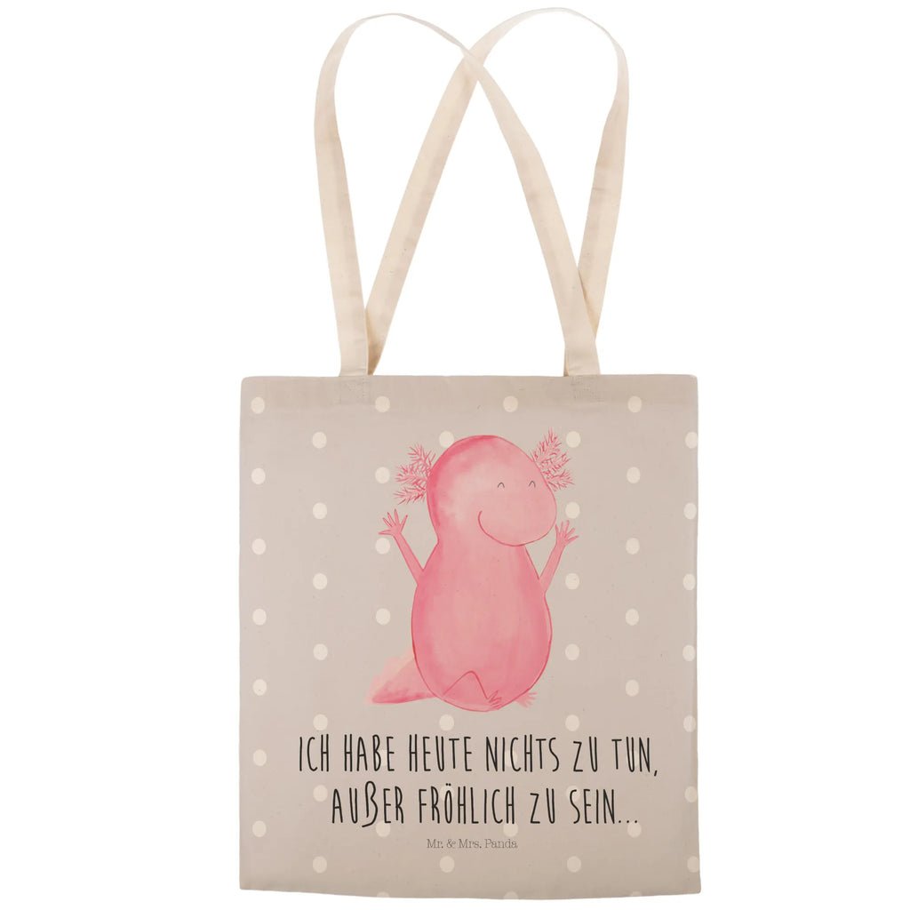 Shopping bag axolotl Hooray cotton bag, cloth bag, shoulder bag, pouch, shopper, bag, Carrier bag, Axolotl, Axelotl, marine animals, Mexican walking fish, salamander, amphibian, fun, joy, satisfaction, cheerful, motivation, axolot, tail, axolotl