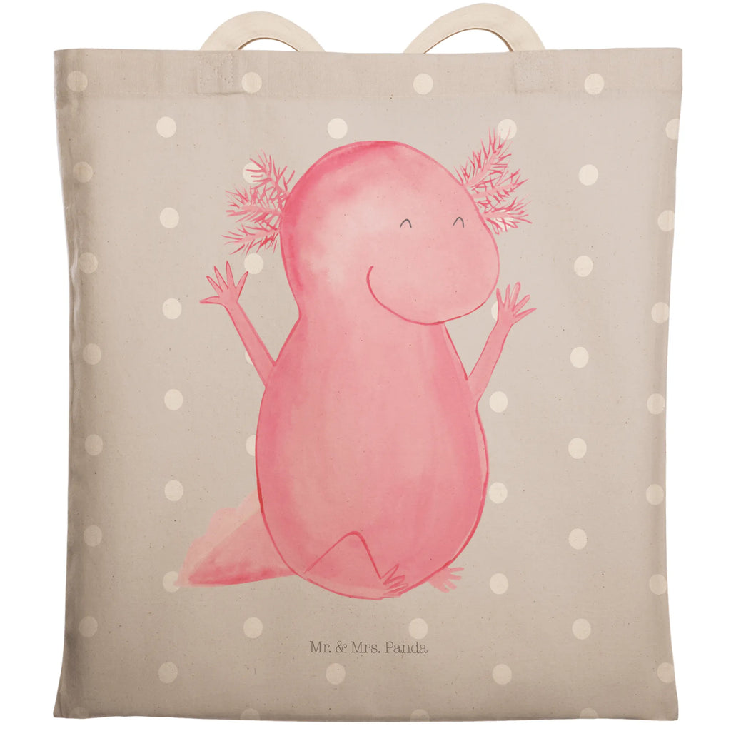 Shopping bag axolotl Hooray cotton bag, cloth bag, shoulder bag, pouch, shopper, bag, Carrier bag, Axolotl, Axelotl, marine animals, Mexican walking fish, salamander, amphibian, fun, joy, satisfaction, cheerful, motivation, axolot, tail, axolotl