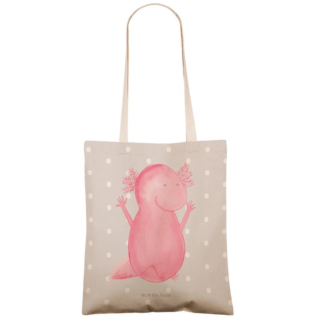 Shopping bag axolotl Hooray cotton bag, cloth bag, shoulder bag, pouch, shopper, bag, Carrier bag, Axolotl, Axelotl, marine animals, Mexican walking fish, salamander, amphibian, fun, joy, satisfaction, cheerful, motivation, axolot, tail, axolotl