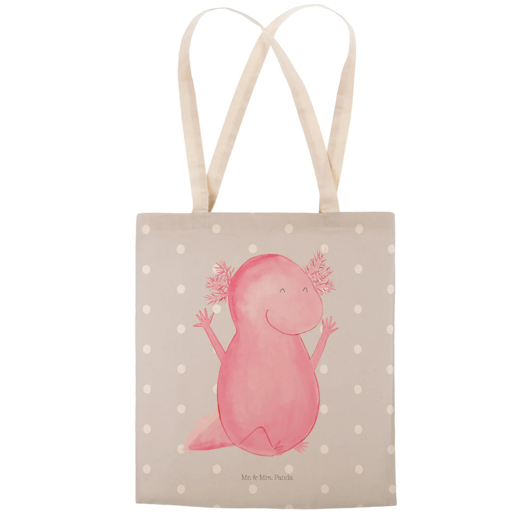 Shopping bag axolotl Hooray cotton bag, cloth bag, shoulder bag, pouch, shopper, bag, Carrier bag, Axolotl, Axelotl, marine animals, Mexican walking fish, salamander, amphibian, fun, joy, satisfaction, cheerful, motivation, axolot, tail, axolotl