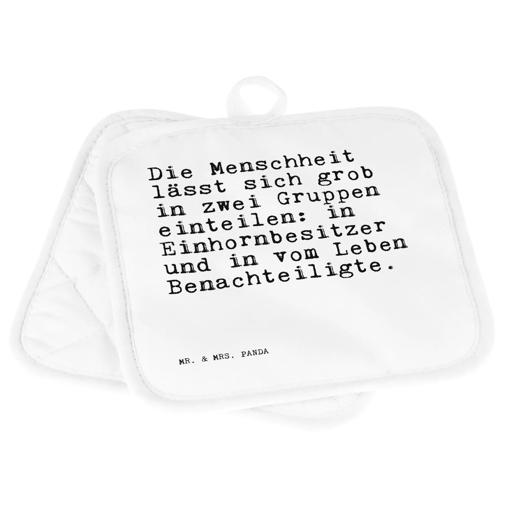 2-elementowy zestaw podkładek pod garnki Die Menschheit lässt sich... Przysłowie, przysłowia, zabawne przysłowia, mądrości, cytaty, prezenty z przysłowiami