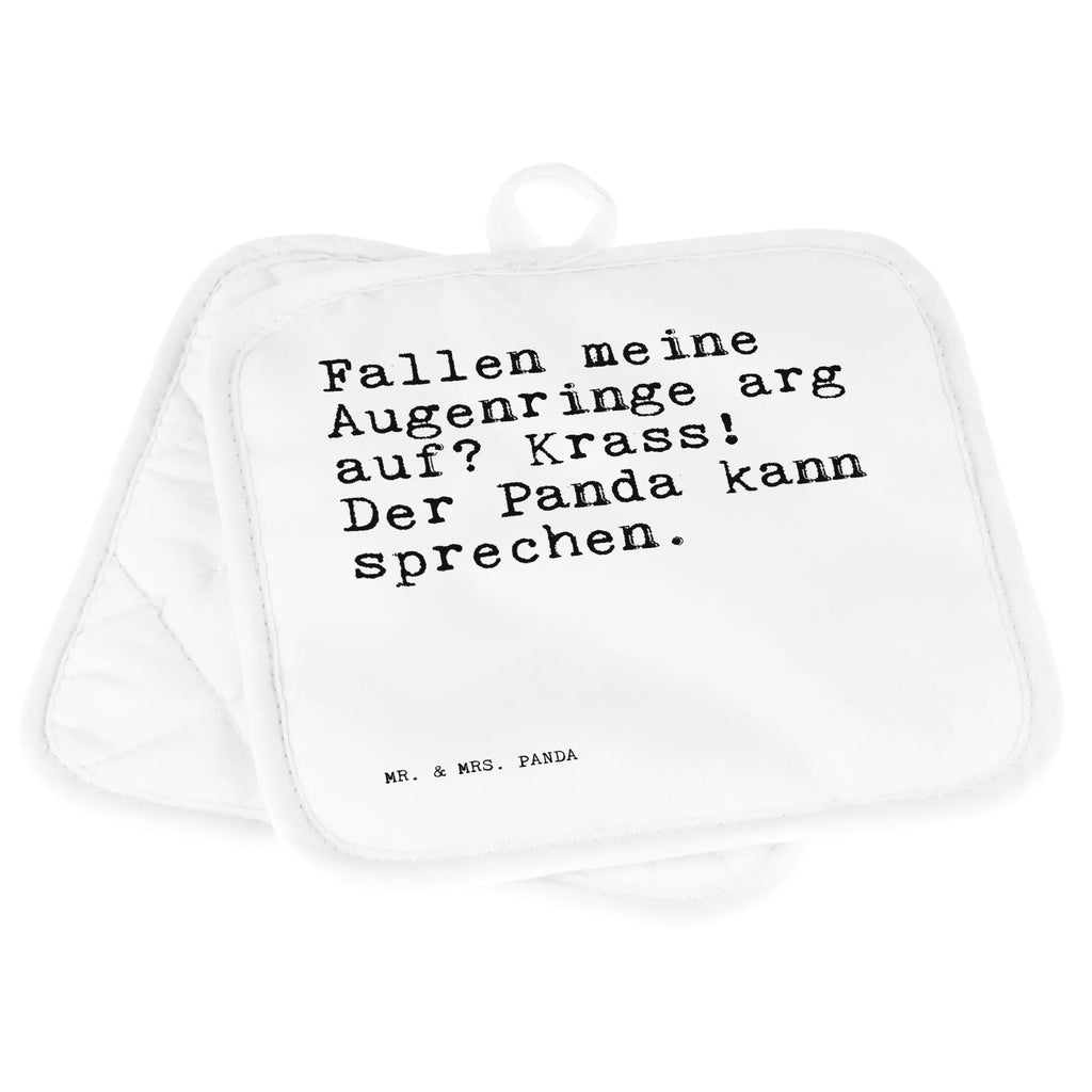 2er Set Topflappen  Sprüche und Zitate Fallen meine Augenringe arg auf? Krass! Der Panda kann sprechen. Topflappen 2er Set, Topflappenset, Topfuntersetzer, Topflappen, Topflappen Set, 2er Set Topflappen, topfhalter, Topfhandschuhe, Sprüche, Lustige Sprüche, Weisheiten, Zitate, Spruch, Spruch Geschenke, Spruch Sprüche Weisheiten Zitate Lustig Weisheit Worte