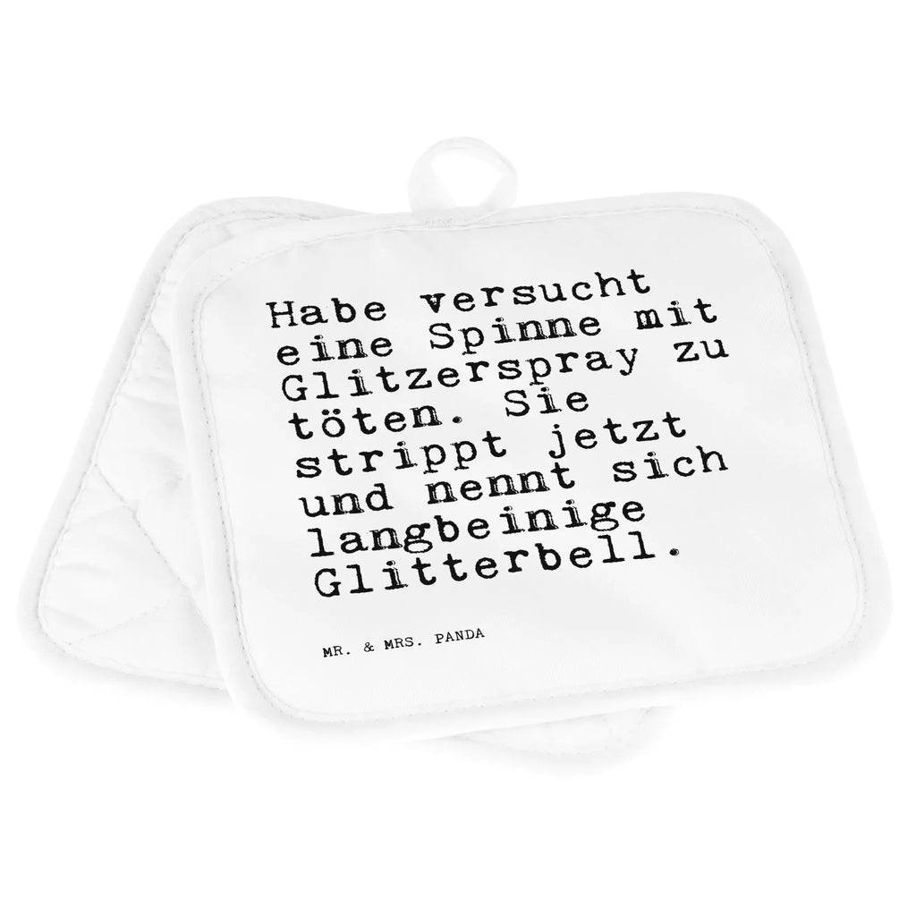 2er Set Topflappen  Sprüche und Zitate Habe versucht eine Spinne mit Glitzerspray zu töten. Sie strippt jetzt und nennt sich langbeinige Glitterbell. Topflappen Set, Topfhandschuh, Ofenhandschuh, Schöne Topflappen, Topflappen 2er Set, Topflappen lustig, Topflappen, Topflappen mit Spruch, Topfhandschuhe, Ofenhandschuhe, Topflappenset, Topfuntersetzer, Spruch, Sprüche, lustige Sprüche, Weisheiten, Zitate, Spruch Geschenke, Spruch Sprüche Weisheiten Zitate Lustig Weisheit Worte