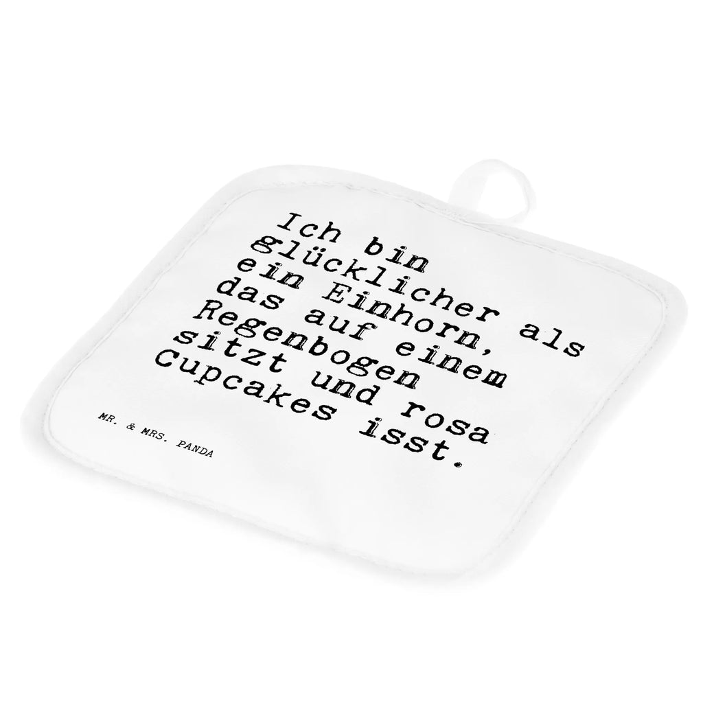 2-elementowy zestaw podkładek pod garnki Ich bin glücklicher als... Przysłowie, przysłowia, zabawne przysłowia, mądrości, cytaty, prezenty z przysłowiami