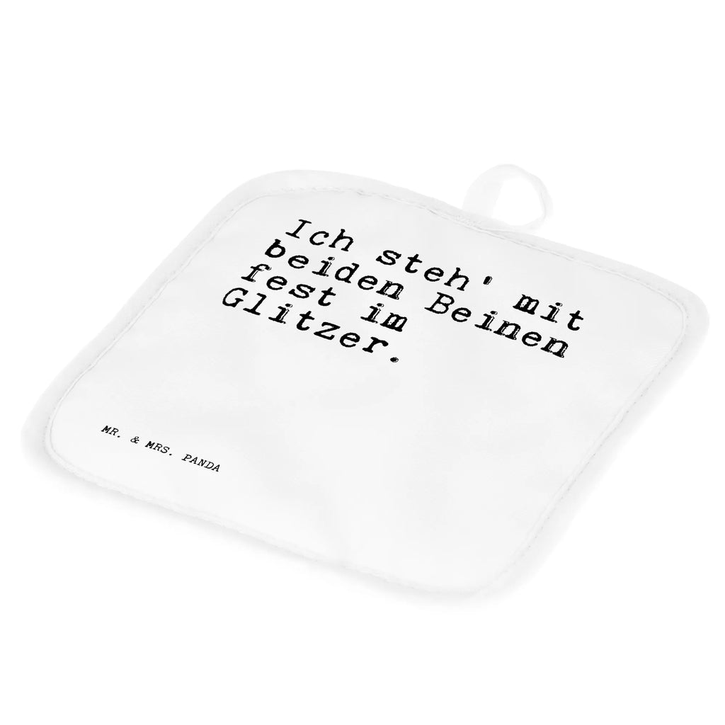 2er Set Topflappen  Sprüche und Zitate Ich steh' mit beiden Beinen fest im Glitzer. Topfuntersetzer, Topflappen mit Spruch, Topfhandschuh, Schöne Topflappen, Topflappen 2er Set, Topflappen, Ofenhandschuh, Ofenhandschuhe, Topflappen Set, Topfhandschuhe, Topflappenset, Topflappen lustig, Spruch, Sprüche, lustige Sprüche, Weisheiten, Zitate, Spruch Geschenke, Spruch Sprüche Weisheiten Zitate Lustig Weisheit Worte