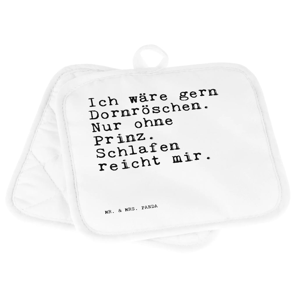 2er Set Topflappen  Sprüche und Zitate Ich wäre gern Dornröschen. Nur ohne Prinz. Schlafen reicht mir. Ofenhandschuh, Topflappen 2er Set, Topfhandschuh, Topflappenset, Topfhandschuhe, Topflappen Set, Topflappen mit Spruch, Topflappen lustig, Topfuntersetzer, Schöne Topflappen, Ofenhandschuhe, Topflappen, Spruch, Sprüche, lustige Sprüche, Weisheiten, Zitate, Spruch Geschenke, Spruch Sprüche Weisheiten Zitate Lustig Weisheit Worte