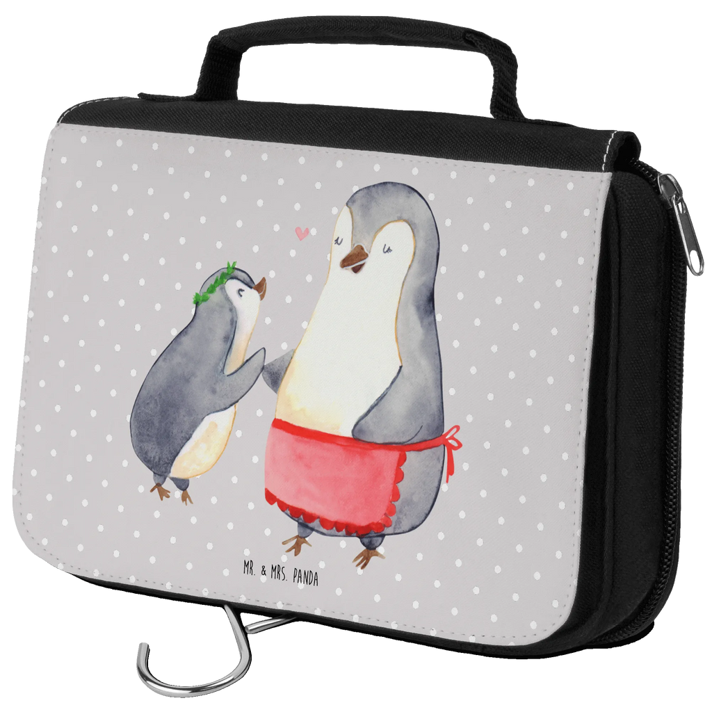 Wash bag Penguin with child Cosmetic bag, To hang up, Ladies, Gentlemen, Toilet bag, Wash bag, Family, Father's Day, Mother's Day, brother, sister, Mom, Dad, Mummy, Mother, Birthday, Gift, Mommy