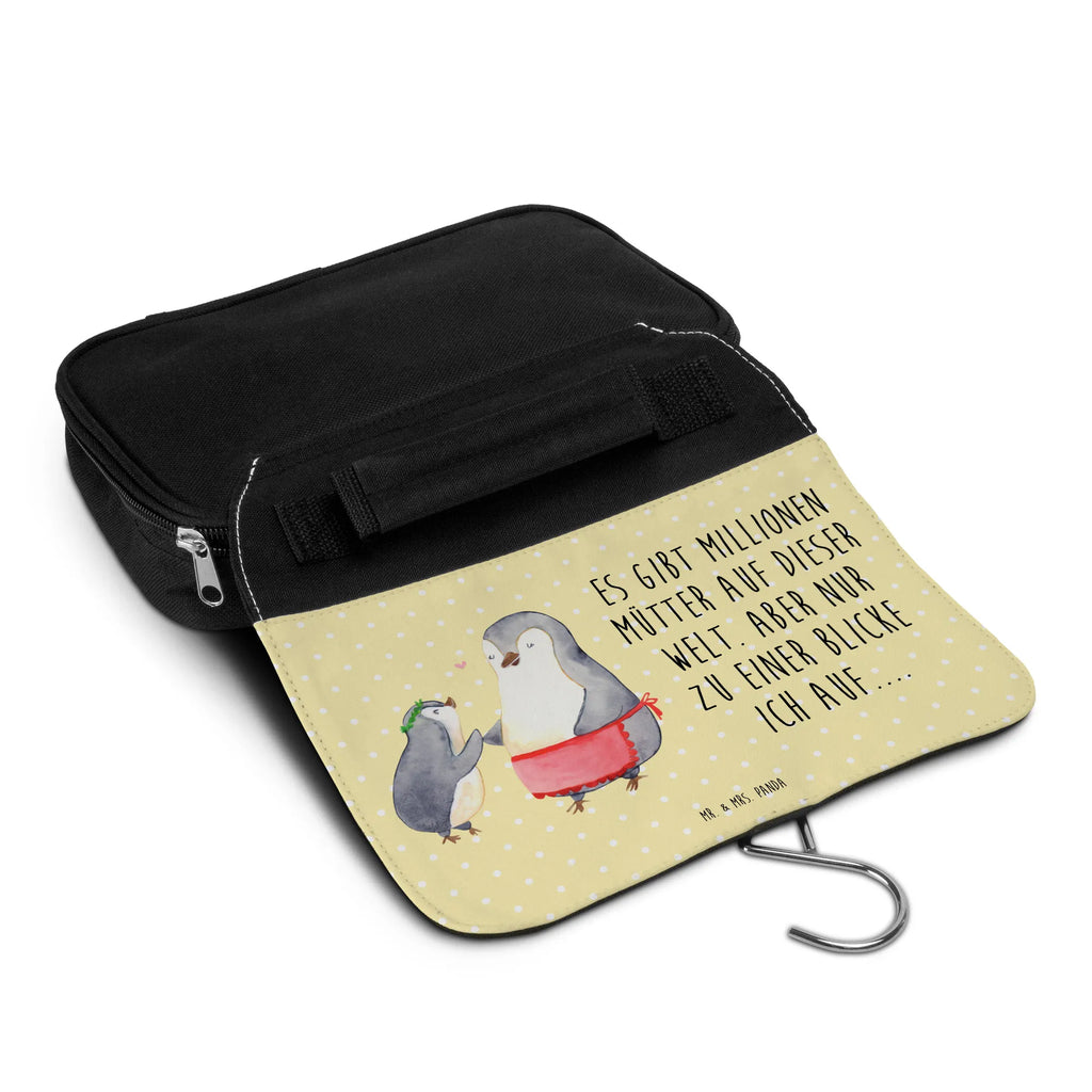 Wash bag Penguin with child Cosmetic bag, To hang up, Ladies, Gentlemen, Toilet bag, Wash bag, Family, Father's Day, Mother's Day, brother, sister, Mom, Dad, Mummy, Mother, Birthday, Gift, Mommy