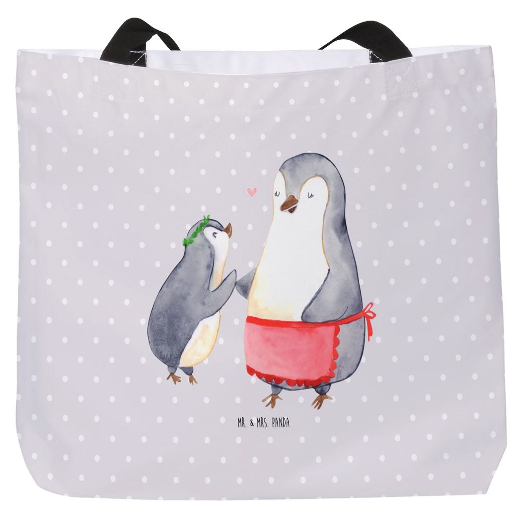 Shopper Pingwin z dzieckiem Einkaufstasche, Einkaufsbeutel, Tasche, Beutel, Alltagstasche, Strandtasche, Schultasche, Tragebeutel, Shopper, Freizeittasche, Schulbeutel, Familie, Vatertag, Muttertag, Bruder, Schwester, Mama, Papa, Oma, Opa, Geschenk, Mutter, Mami, Mutti, Geburststag