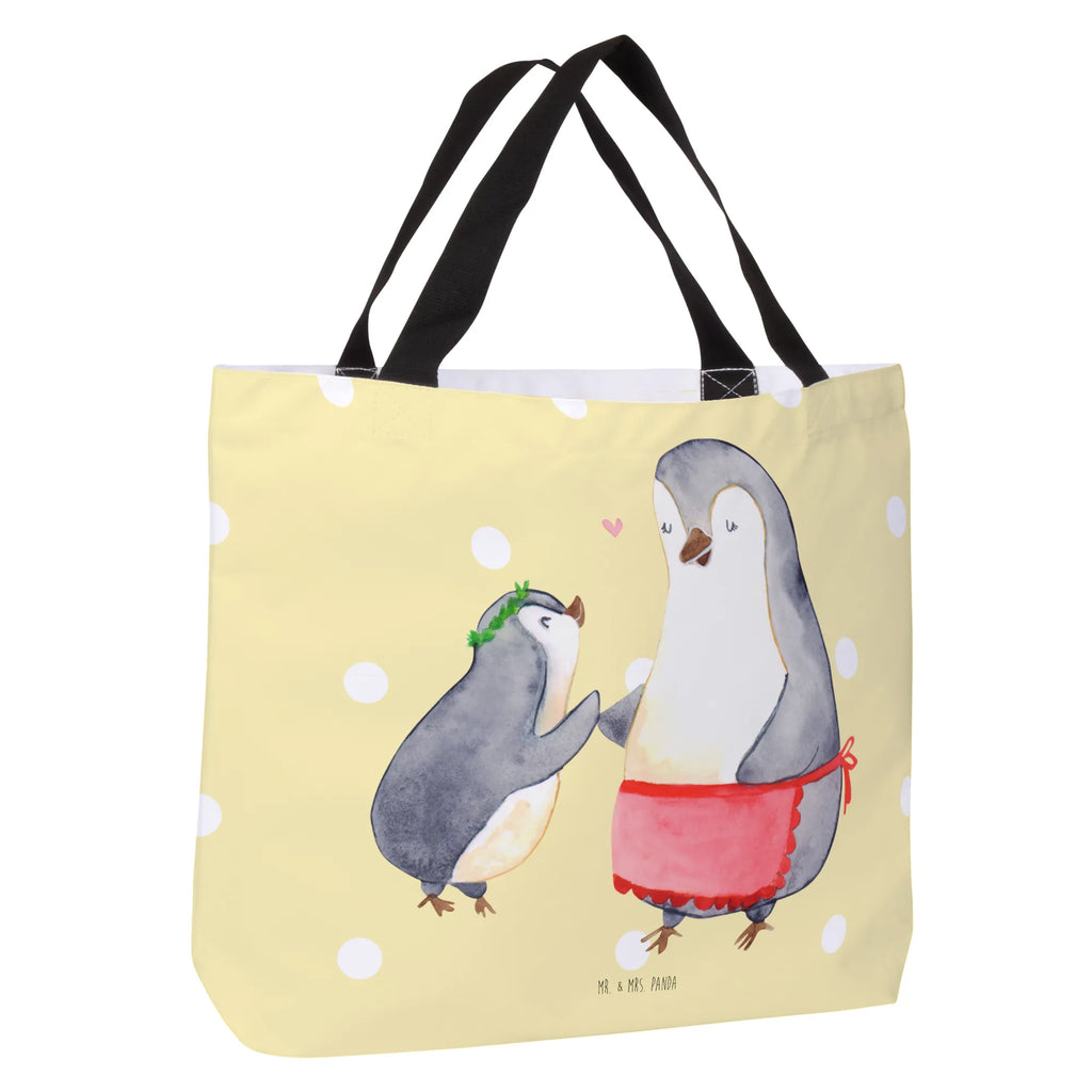 Shopper Pingwin z dzieckiem Einkaufstasche, Einkaufsbeutel, Tasche, Beutel, Alltagstasche, Strandtasche, Schultasche, Tragebeutel, Shopper, Freizeittasche, Schulbeutel, Familie, Vatertag, Muttertag, Bruder, Schwester, Mama, Papa, Oma, Opa, Geschenk, Mutter, Mami, Mutti, Geburststag