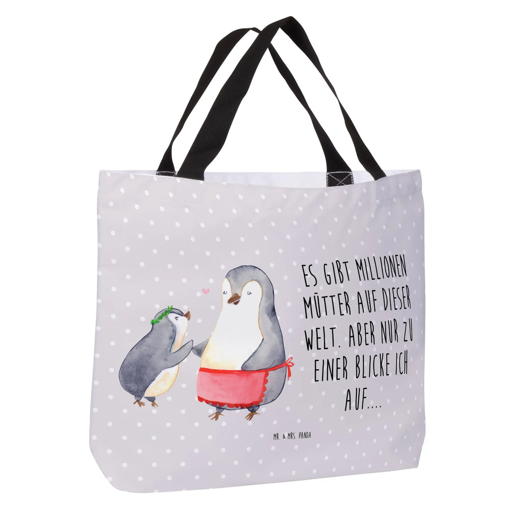 Shopper Pingwin z dzieckiem Einkaufstasche, Einkaufsbeutel, Tasche, Beutel, Alltagstasche, Strandtasche, Schultasche, Tragebeutel, Shopper, Freizeittasche, Schulbeutel, Familie, Vatertag, Muttertag, Bruder, Schwester, Mama, Papa, Oma, Opa, Geschenk, Mutter, Mami, Mutti, Geburststag