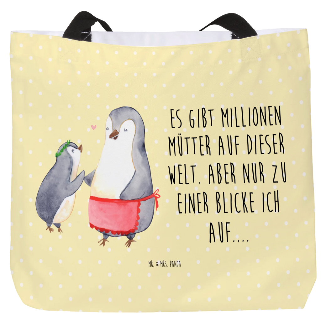 Shopper Pingwin z dzieckiem Einkaufstasche, Einkaufsbeutel, Tasche, Beutel, Alltagstasche, Strandtasche, Schultasche, Tragebeutel, Shopper, Freizeittasche, Schulbeutel, Familie, Vatertag, Muttertag, Bruder, Schwester, Mama, Papa, Oma, Opa, Geschenk, Mutter, Mami, Mutti, Geburststag