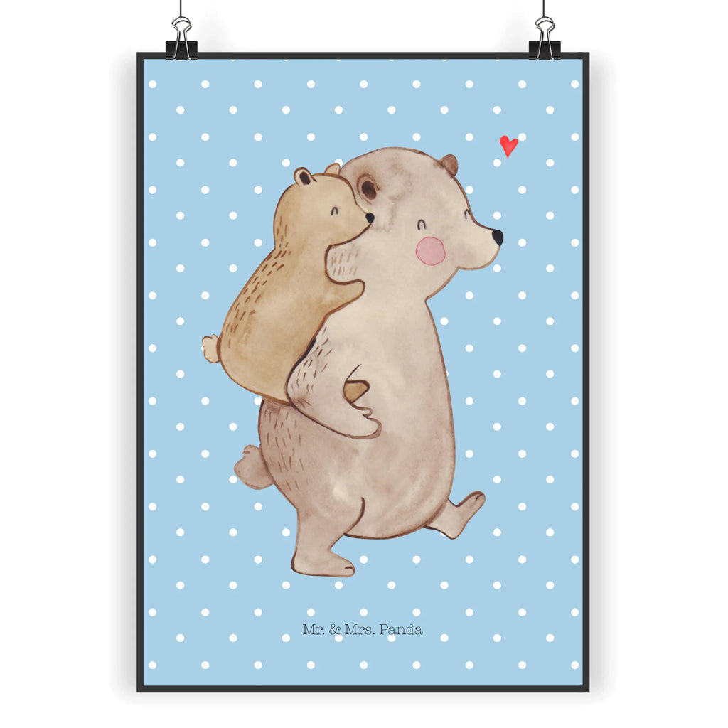 Poster Papa Bär Poster, Kinderposter, Wandposter, Wanddekoration, Wanddeko Bild, Designposter, Bild, Wanddeko, Küchenposter, Kunstdruck, Posterdruck, Handgemaltes Poster, Mr. & Mrs. Panda Poster, Raumdekoration, Familie, Vatertag, Muttertag, Bruder, Schwester, Mama, Papa, Oma, Opa, Geschenk, Onkel, Vater, Geburtstag, Vati, Papi