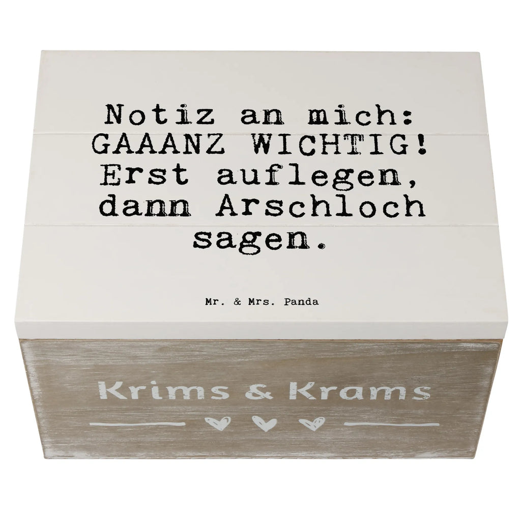 Holzkiste Sprüche und Zitate Notiz an mich: GAAANZ WICHTIG! Erst auflegen, dann Arschloch sagen. Holzkisten, Holzbox, holzkästchen, Holzkiste mit Deckel, box holz, aufbewahrungskisten, Holzbox mit Deckel, holzschatulle, truhe holz, aufbewahrungstruhe, holzschachtel, Aufbewahrungsbox aus Holz, kiste holz, Aufbewahrungsbox, Holztruhe, Aufbewahrungskiste, holztruhen, Holzboxen, aufbewahrungskiste mit deckel, Box aus Holz, Holz Aufbewahrungsbox, Holzkiste, Schatulle, aufbewahrungsboxen, Aufbewahrungsbox Holz, Sprüche, Lustige Sprüche, Weisheiten, Zitate, Spruch, Spruch Geschenke, Spruch Sprüche Weisheiten Zitate Lustig Weisheit Worte