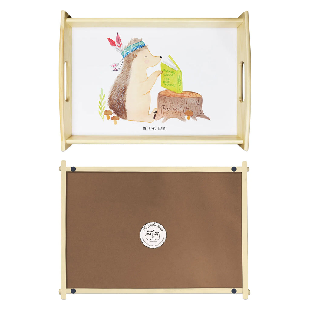 Serviertablett Igel Indianer Frühstückstablett, Dekotablett, Holztablett, Küchentablett, Serviertablett, Tablett, Waldtiere, Tiere, Lagerfeuer, Camping, Abenteuer, Igel, Indianer