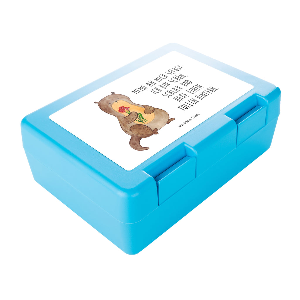 Brotdose Otter Blumenstrauß Brotbox, Snackbox, Lunch box, Butterbrotdose, Brotzeitbox, Otter, Fischotter, Seeotter, Otter Seeotter See Otter