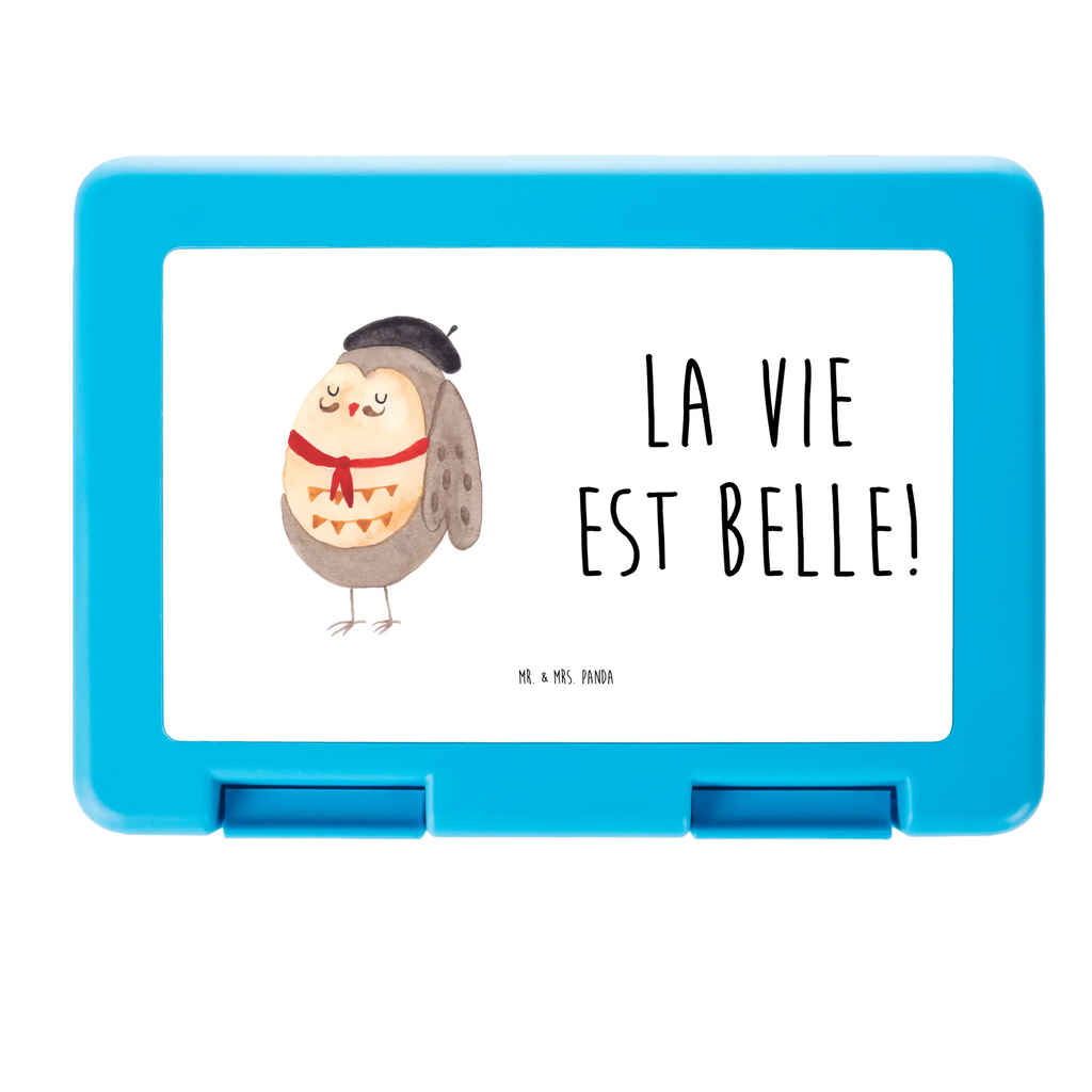 Lunch box Owl France Brotbox, Snackbox, Lunch box, Butterbrotdose, Brotzeitbox, Eule, Eulen, Eule Deko, Owl, hibou, La vie est belle, das Leben ist schön, Spruch schön, Spruch Französisch, Frankreich