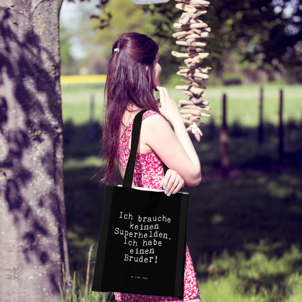 Tote bag Ich brauche keinen Superhelden.... shoulder bag, cotton bag, cloth bag, pouch, bag, shopping bag, shopper, jute bag, Carrier bag, saying, sayings, funny, wisdom, quotes, Sayings Proverbs Wisdom Quotes Funny Wisdom Words
