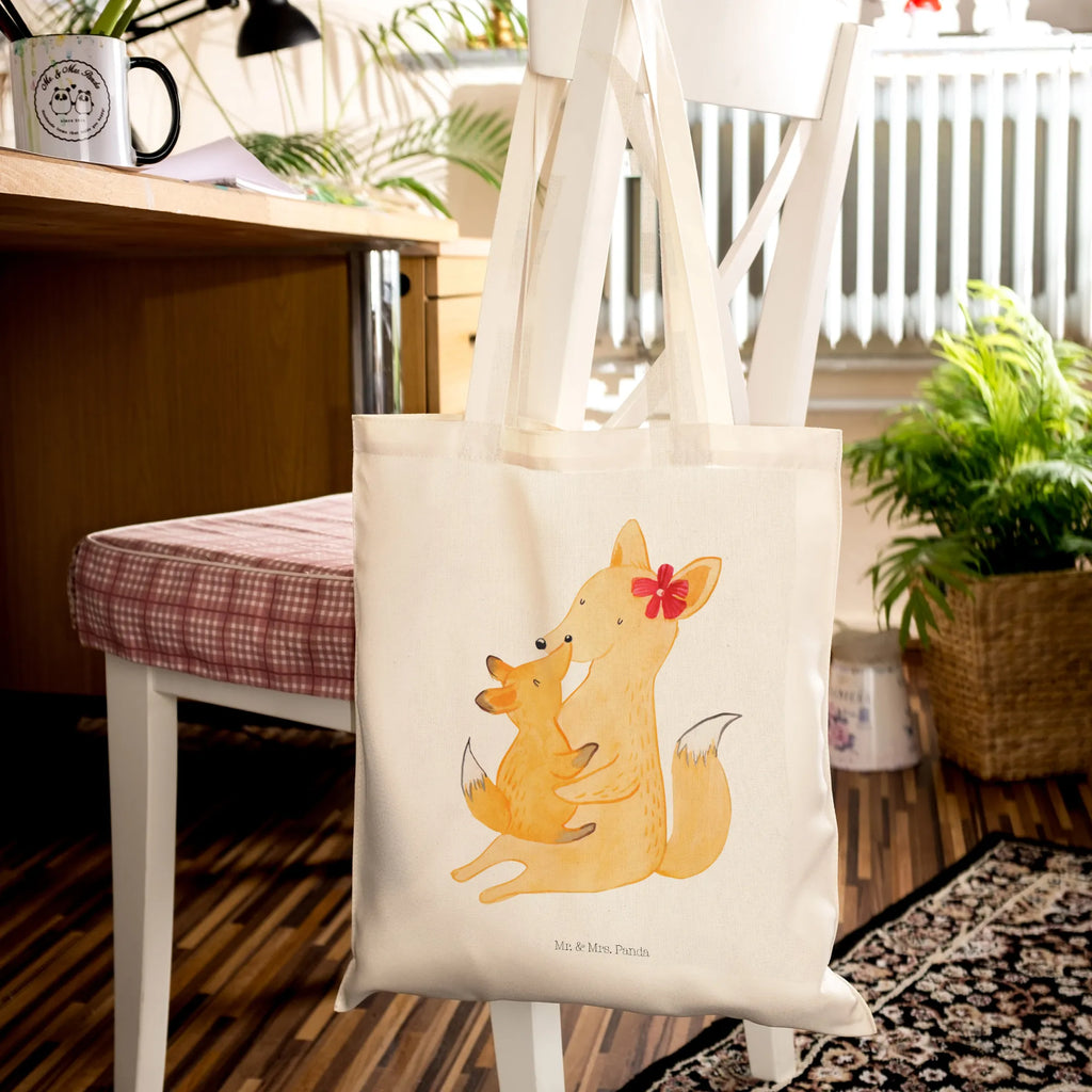 Tote bag Fox mummy Schultertasche, Beutel, Jutebeutel, Tasche, Umhängetasche, Tragetasche, Stoffbeutel, Einkaufstüte, Jutetasche, Stofftasche, Beuteltasche, Einkaufstasche, Shopper, Strandtasche, Laptoptasche, Badetasche, Familie, Vatertag, Muttertag, Bruder, Schwester, Mama, Papa, Oma, Opa, Lieblingstochter, Mutter, Tochter, Geschenk, Beste Tochter