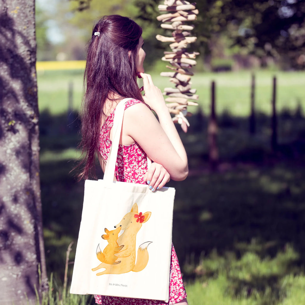 Tote bag Fox mummy Schultertasche, Beutel, Jutebeutel, Tasche, Umhängetasche, Tragetasche, Stoffbeutel, Einkaufstüte, Jutetasche, Stofftasche, Beuteltasche, Einkaufstasche, Shopper, Strandtasche, Laptoptasche, Badetasche, Familie, Vatertag, Muttertag, Bruder, Schwester, Mama, Papa, Oma, Opa, Lieblingstochter, Mutter, Tochter, Geschenk, Beste Tochter
