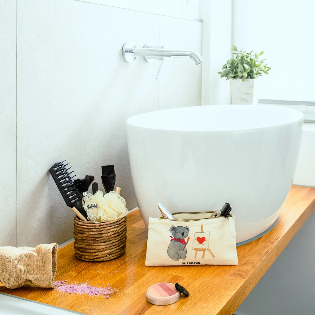 Schminktasche Koala Künstler pencil case, utensilientasche, Waschbeutel, Kulturbeutel, Stiftemäppchen, beauty tasche, Federmappe, Schminktäschchen, kosmetiktäschchen, aufbewahrungstasche, Etui, Kulturtasche, toiletry bag, Schminktasche, Mäppchen, aufbewahrungsbeutel, Kosmetiktasche, Kosmetikbeutel, Waschtasche, Schlampermäppchen, beauty case, pinsel tasche, Schminkbeutel, Koalabär, Koala, Künstler, Zeichnen, Liebensbeweis, Liebesgeschenk, Liebe, Gefühle