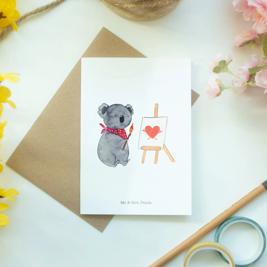 Greetings card Koala bear Artist genesungskarte, dankeskarten, Klappkarte, jubiläumskarte, osterkarte, weihnachtskarten, kommunionskarte, Glückwunschkarte, valentinstagskarte, neujahrskarte, osterkarten, glückwunschkarten, Motivkarte, einladungskarten, abiturkarte, spruchkarte, Grußkarten, vatertagskarte, Grußkarte, hochzeitskarten, Beileidskarte, firmungskarte, babykarte, Koala, Koalabär, Liebesgeschenk, Liebe, Zeichnen, Liebensbeweis, Gefühle, Künstler