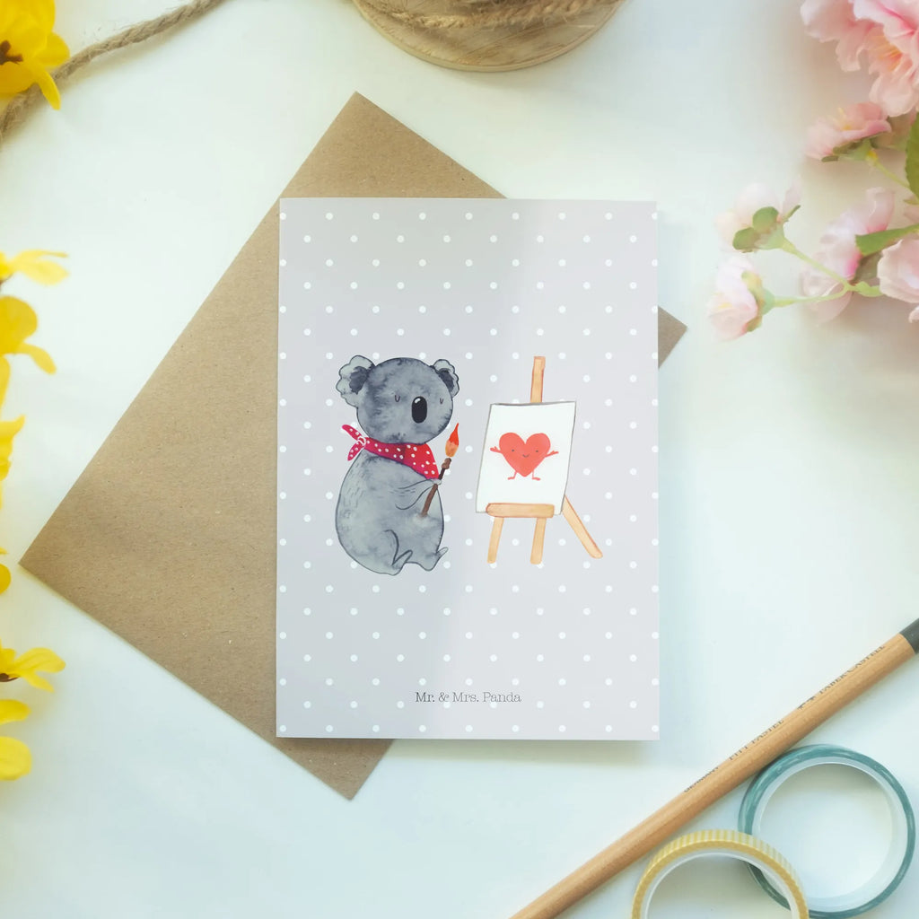 Greetings card Koala bear Artist genesungskarte, dankeskarten, Klappkarte, jubiläumskarte, osterkarte, weihnachtskarten, kommunionskarte, Glückwunschkarte, valentinstagskarte, neujahrskarte, osterkarten, glückwunschkarten, Motivkarte, einladungskarten, abiturkarte, spruchkarte, Grußkarten, vatertagskarte, Grußkarte, hochzeitskarten, Beileidskarte, firmungskarte, babykarte, Koala, Koalabär, Liebesgeschenk, Liebe, Zeichnen, Liebensbeweis, Gefühle, Künstler