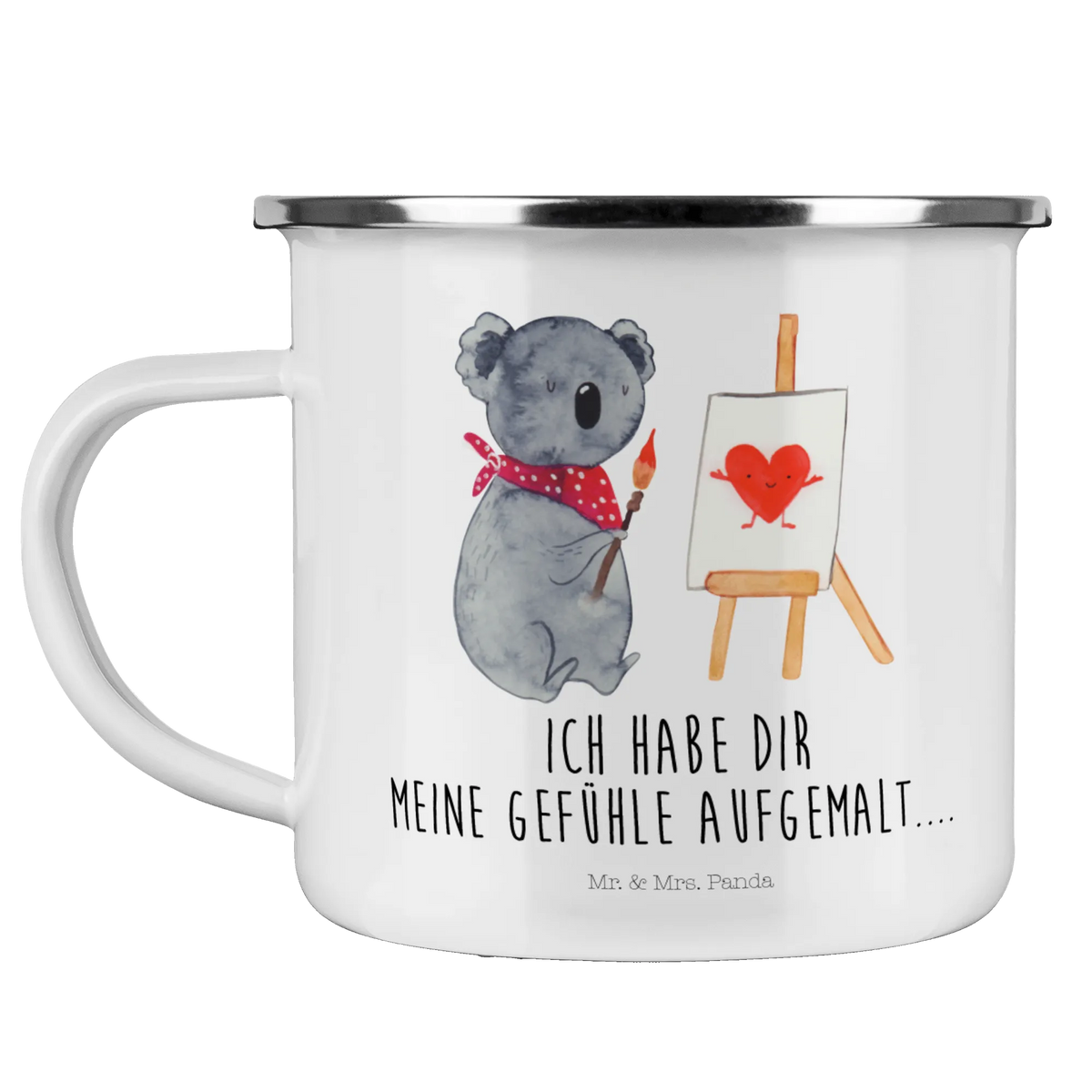 Camping Emaille Tasse Koala Künstler Blechtasse, Teebecher, Outdoor Tasse, Pott, Campingbecher, becher emaille, Outdoor Becher, Kaffeepott, outdoortasse, wandertasse, Emaille Tasse, Emaille Becher, Campingtasse, Haferl, Teetasse, Motivtasse, blechbecher, Emailletasse, wanderbecher, Tasse Emaille, metallbecher, Reisebecher, reisetasse, emaillebecher, Koalabär, Koala, Liebensbeweis, Liebesgeschenk, Gefühle, Künstler, Zeichnen, Liebe