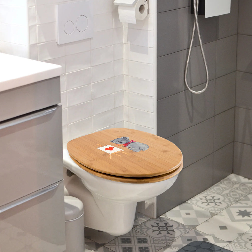 Motiv WC Sitz Koala Künstler Toilettendeckel, Klodeckel, WC-Sitz, Klobrille, Toilette, Koala, Koalabär, Gefühle, Liebensbeweis, Liebesgeschenk, zeichnen, Liebe, Künstler