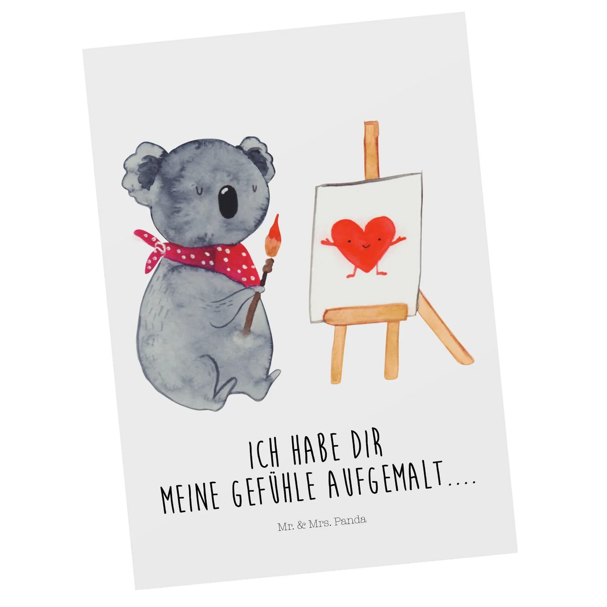 Postcard Koala bear Artist proof of love, feelings, drawing, love gift