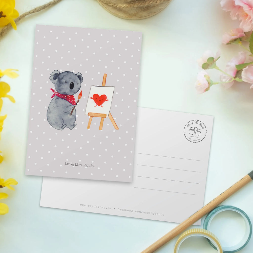 Pocztówka koala artysta Einladungskarte, Grußkarte, Ansichtskarten, Einladung, Einladung Geburtstag, Ansichtskarte, Dankeskarte, Postkarte, Geburtstagskarte, Einladungskarten Geburtstag, Geschenkkarte, Karte, Koala, Koalabär, Gefühle, Liebesgeschenk, zeichnen, Künstler, Liebe, Liebensbeweis