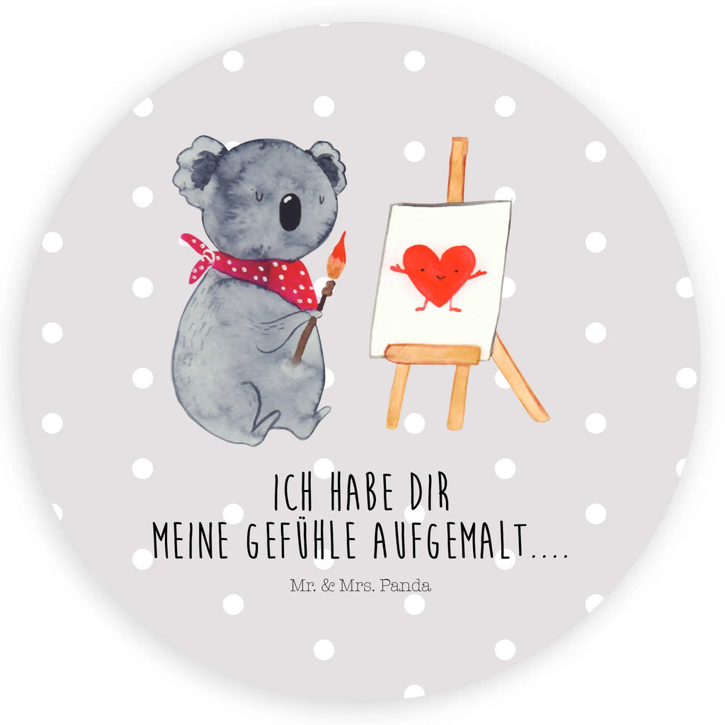 Rund Aufkleber Koala Künstler Sticker, Aufkleber, Etikett, Koalabär, Koala, Künstler, Liebe, Gefühle, Liebesgeschenk, Zeichnen, Liebensbeweis