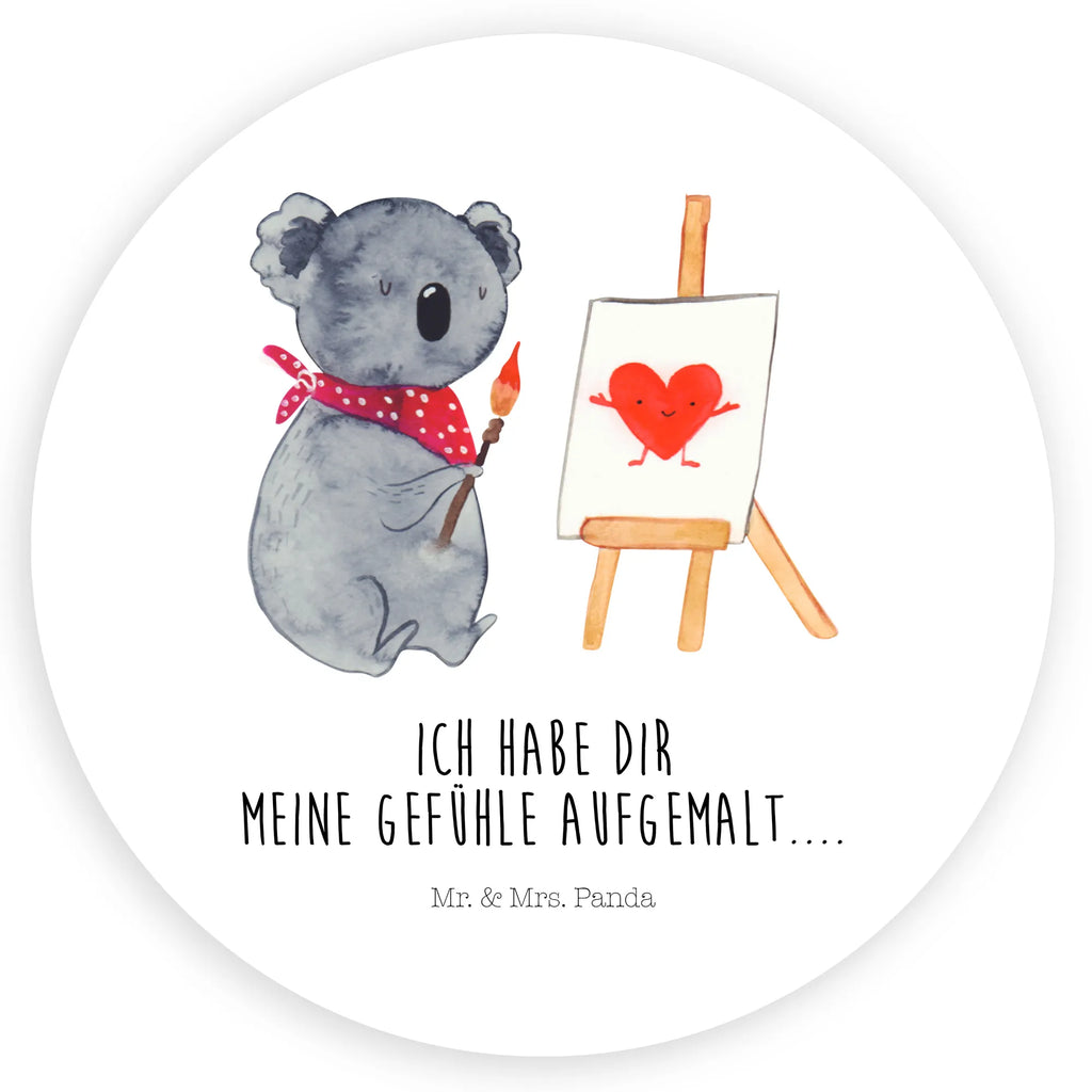 Rund Aufkleber Koala Künstler Sticker, Aufkleber, Etikett, Koalabär, Koala, Künstler, Liebe, Gefühle, Liebesgeschenk, Zeichnen, Liebensbeweis