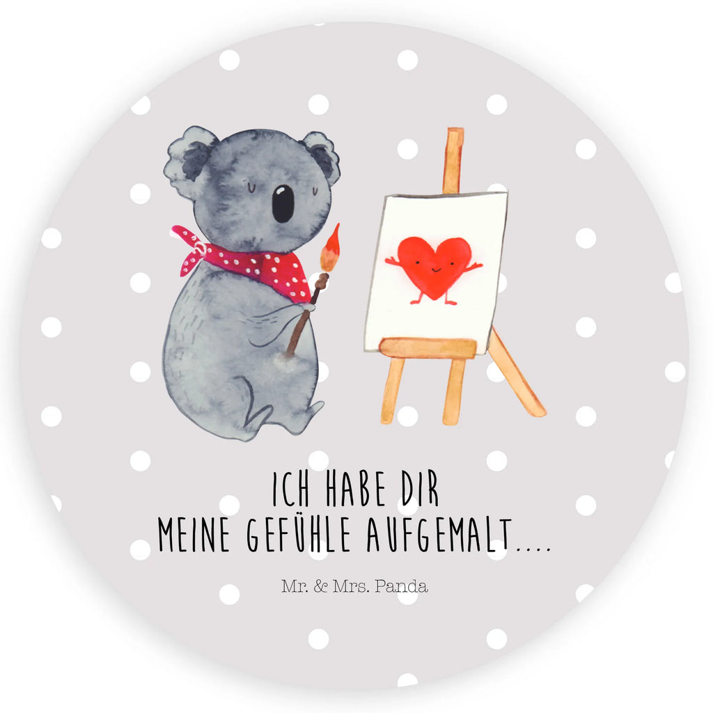 Rund Aufkleber Koala Künstler Sticker, Aufkleber, Etikett, Koalabär, Koala, Künstler, Liebe, Gefühle, Liebesgeschenk, Zeichnen, Liebensbeweis
