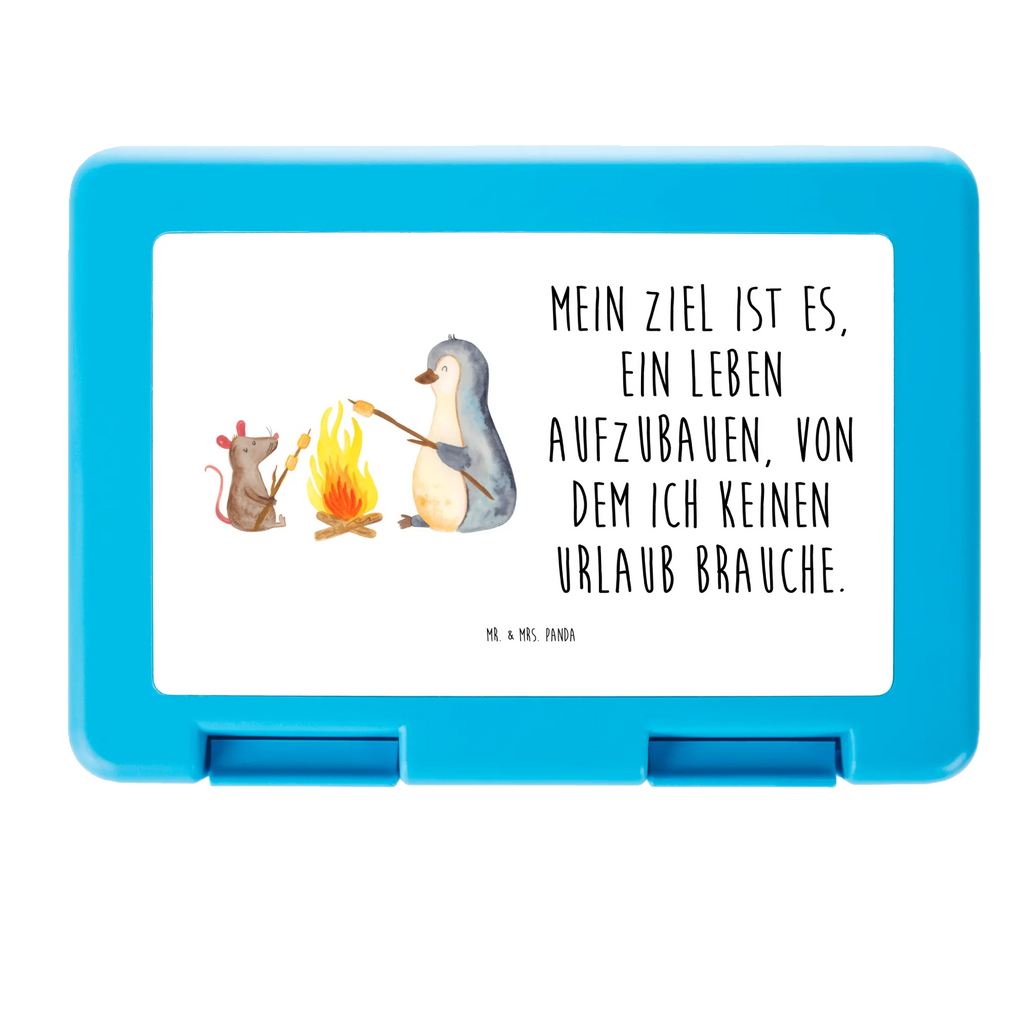 Pudełko na kanapki pingwin ognisko Brotbox, Snackbox, Lunch box, Butterbrotdose, Brotzeitbox, Pinguin, Maus, Pinguine, Lagerfeuer, Leben, Arbeit, Job, Motivation, Büro, Büroalltag, Lebensspruch, Lebensmotivation, Neustart, Liebe, grillen, Feuer, Marshmallows