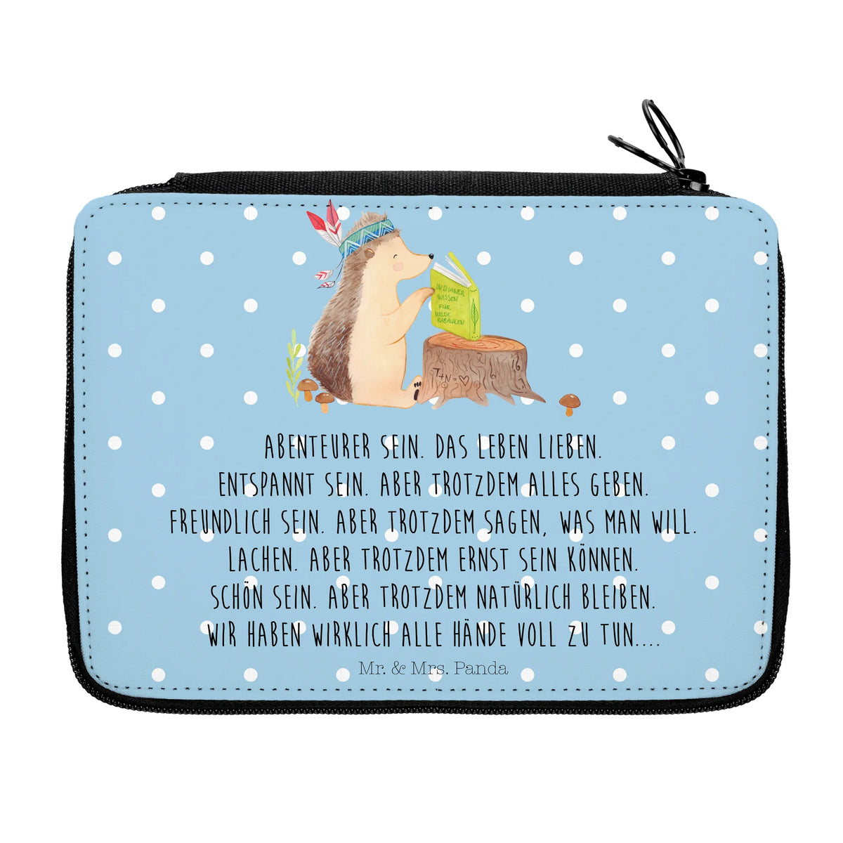 Leather folder Hedgehog feather headdress pencil case, pen roll, pupil, primary school, pencil bag, school, gift, motif, child, enrolment, Forest animals, Campfire, Hedgehogs, Camping, Adventure, Indians