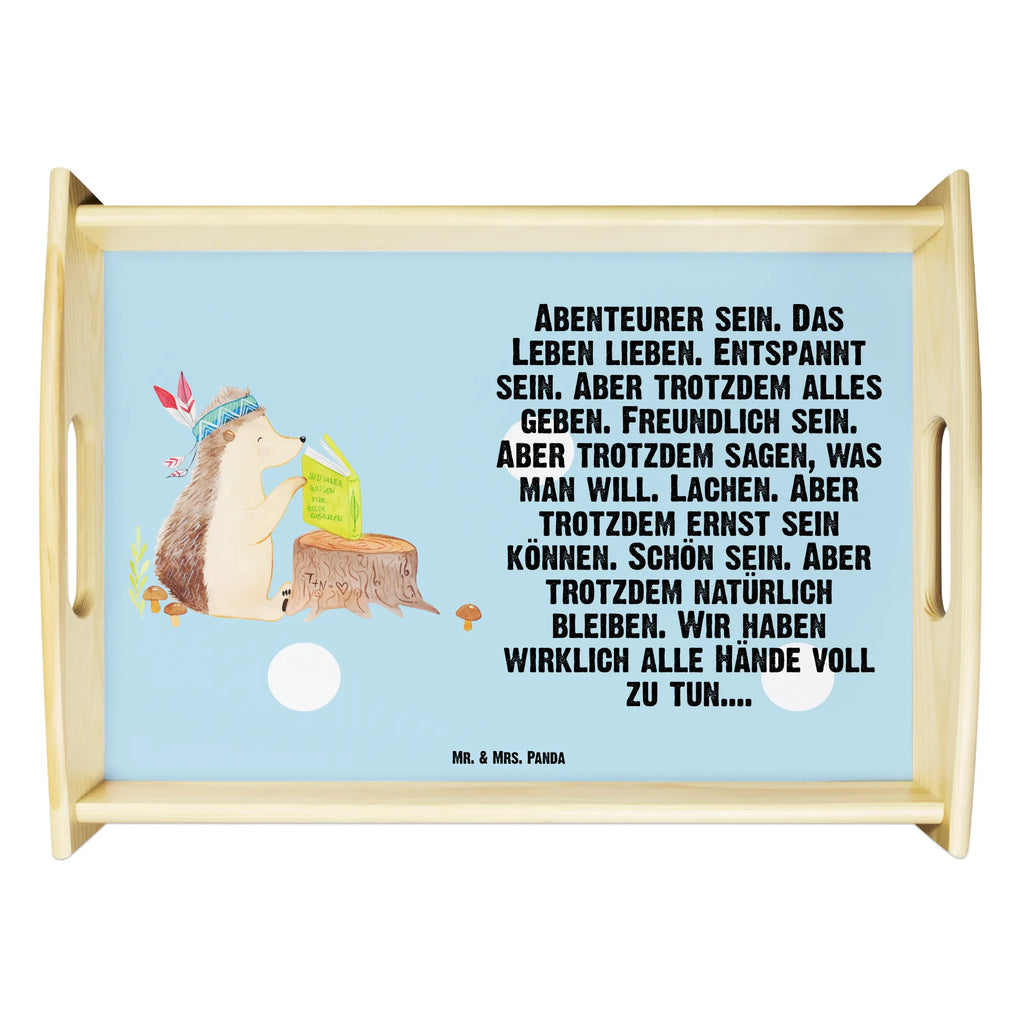 Serviertablett Igel Indianer Frühstückstablett, Dekotablett, Holztablett, Küchentablett, Serviertablett, Tablett, Waldtiere, Tiere, Lagerfeuer, Camping, Abenteuer, Igel, Indianer