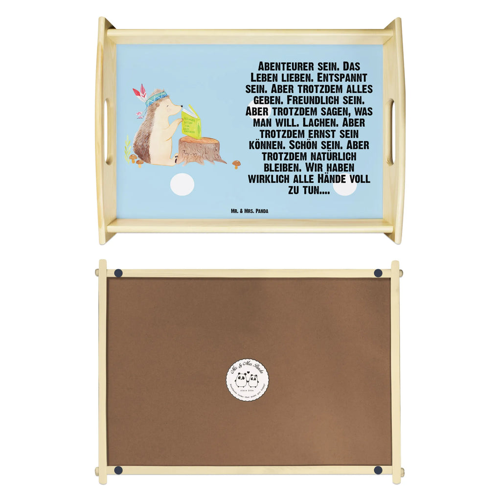 Serviertablett Igel Indianer Frühstückstablett, Dekotablett, Holztablett, Küchentablett, Serviertablett, Tablett, Waldtiere, Tiere, Lagerfeuer, Camping, Abenteuer, Igel, Indianer