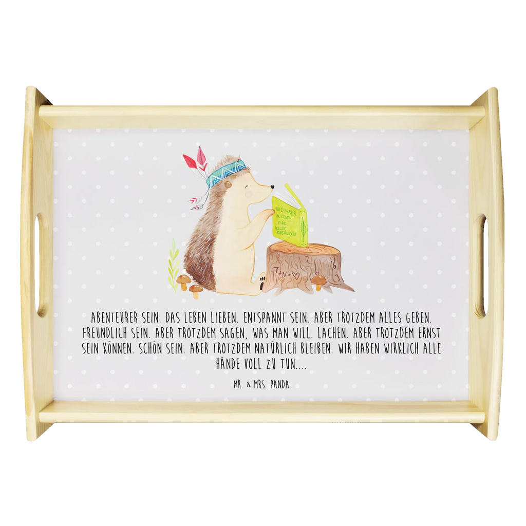 Serviertablett Igel Indianer Frühstückstablett, Dekotablett, Holztablett, Küchentablett, Serviertablett, Tablett, Waldtiere, Tiere, Lagerfeuer, Camping, Abenteuer, Igel, Indianer