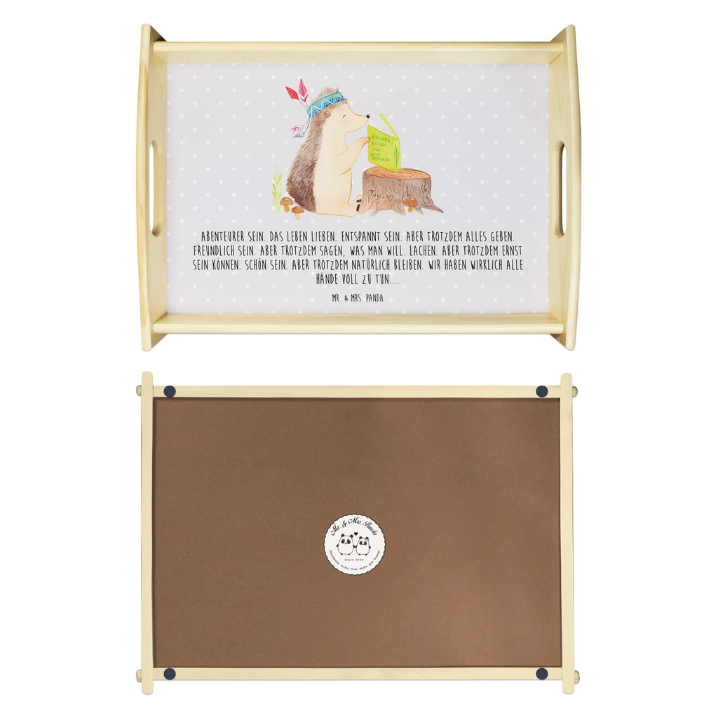 Serviertablett Igel Indianer Frühstückstablett, Dekotablett, Holztablett, Küchentablett, Serviertablett, Tablett, Waldtiere, Tiere, Lagerfeuer, Camping, Abenteuer, Igel, Indianer