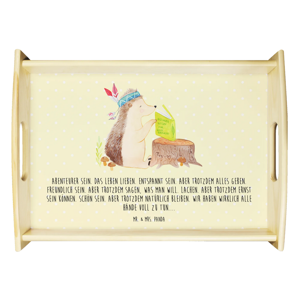 Serviertablett Igel Indianer Frühstückstablett, Dekotablett, Holztablett, Küchentablett, Serviertablett, Tablett, Waldtiere, Tiere, Lagerfeuer, Camping, Abenteuer, Igel, Indianer